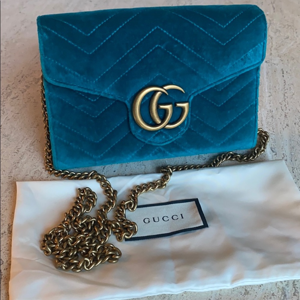 Gucci Velvet Matelasse Mini Marmot shoulder bag crossbody bag
